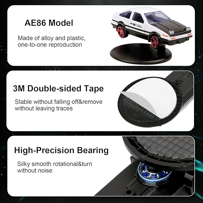 DriftSpin AE86 — Spinning Drift Car Dashboard Ornament